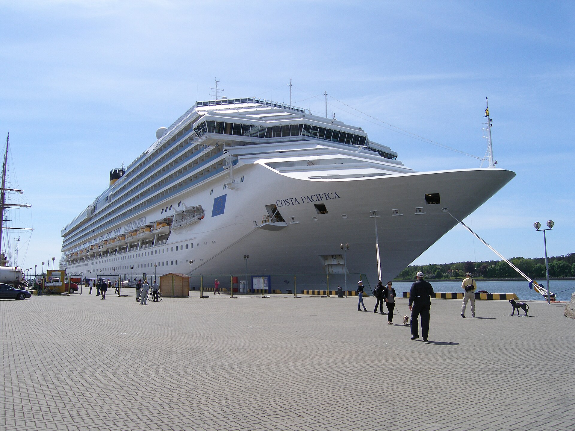 Cruise ship Costa Pacifica at Klaipėda cruise terminal on the Baltic Sea